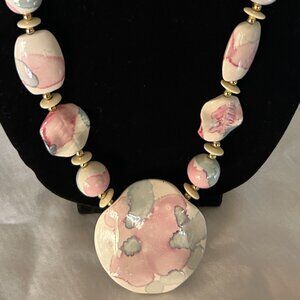 Vintage Hand Painted Japanese 32" Necklace